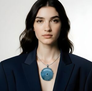 Sterling Silver 925 Pendant With Semiprecious Stones.